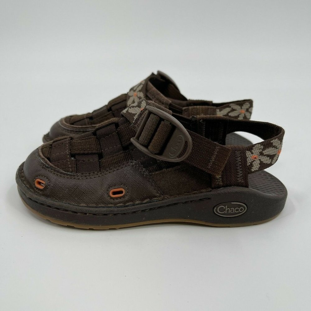 Chaco Brown Kids Paradox Ecotread Sandals Closed Toe Water Hiking Shoes Size 13